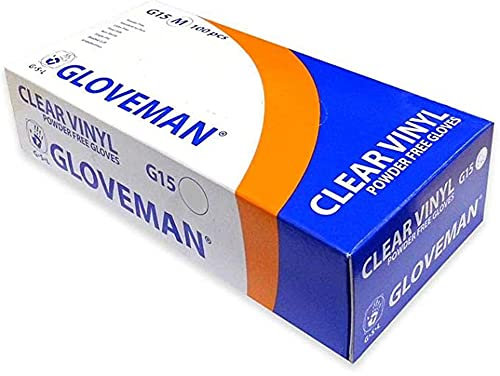 Gloveman GL6621 Vinyl Gloves, Powder Free, Small (Pack of 100)