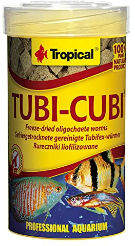 TUBI CUBI 100ml / 10g - Nourriture pour Poissons, vers oligochetes lyophilisés