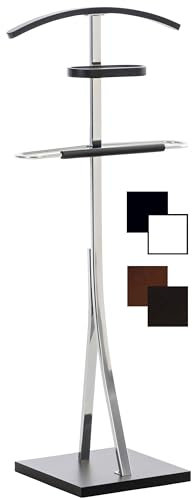 CLP Herrendiener Navan Mit Hosenstange Und Kleiderbügel I Unisex Kleiderbutler Metall & Holz I Stummer Diener In 4 Farben Erhältlich, Farbe:schwarz