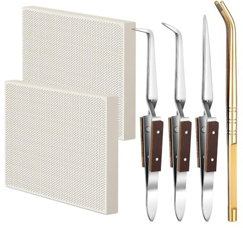 Sujhyrty Kit de soldadura de joyería de 6 piezas, de soldadura, placa de soldadura, joyeros, suministros de herramientas de fundición de fusión, pinzas fáciles de instalar y fáciles de usar