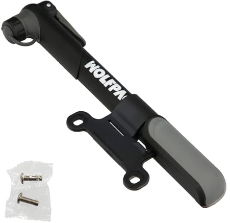 WOLFPACK LINEA PROFESIONAL Bomba para Bicicletas, Inflador para Bicicleta, Bomba Patinete. Valvulas Schrader, Dunlop y Presta 8 Bares, con Soporte Bici