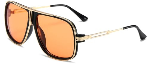 SHEEN KELLY Gafas de sol clásicas retro del espejo de los hombres de las gafas de sol del Pilot 80s Unisex
