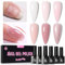 UR SUGAR UV Nagellack Jelly Rosa, 6 Farben Rubber Base Gel Coat for Nails Nude Pink Transparente, Gel Nagellack Builder Gels Strengthen Reinforced Long Lasting Schellack Soak Off UV LED Manicure