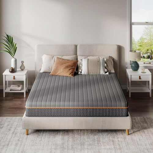 Vesgantti Matelas Mousse 90x200x16cm, Matelas en Mousse à Mémoire de Forme en Gel, Fermeté Moyenne, 7 Zones de Confort, Soutien Parfait, Oeko-Tex (Gris)