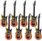 Set da gioco gonfiabile per rock star, set da gioco gonfiabile per strumenti musicali, decorazioni per feste anni '80, festa a tema retrò (chitarra gonfiabile a fiamma)