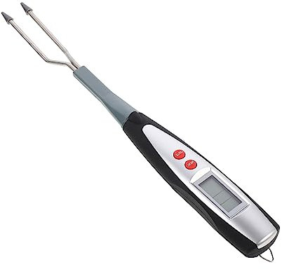 Alipis Bbq Thermometer Fork with Digital Temperature Display Stainless Steel Long Handle for Accurate Instant Read Cooking and Grilling Meat and Fish