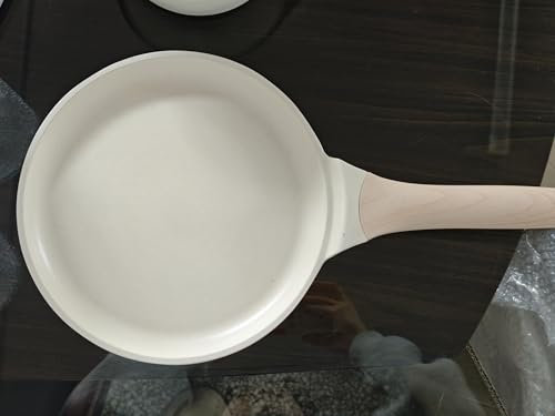 Kordisen Sartén antiadherente para crepes de 30 cm con esparcidor, sartén plana para tortitas con revestimiento saludable para estufa, compatible con inducción, sin PFOA (blanco)