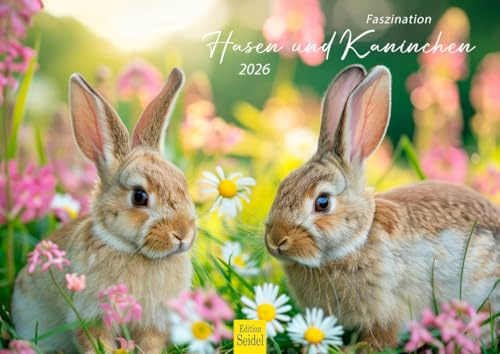 Edition Seidel Calendario Premium Fascinación Conejos y Conejos 2026 Formato DIN A4 Calendario de Pared Calendario Animales Niños