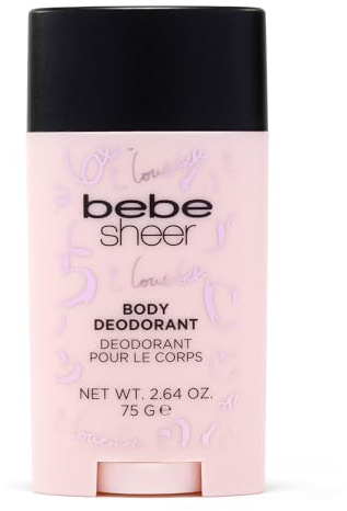 bebe Sheer Stick Deodorante - Deodorante senza alluminio da donna - Profumo fruttato, floreale e agrumi - Applicazione morbida - Freschezza 24H - 75 g