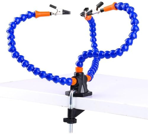 Serenophile Herramienta de soldadura con 3 brazos flexibles, estación de abrazadera giratoria ajustable para reparación de PCB, soldadura y mantenimiento de modelos, para pinzas de cocodrilo con