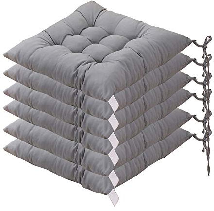 AGDLLYD 6 Coussins de Chaises Carrés 40x40 Coussins de Siège Décoration Maison Coussin Mat Matelassée,Confortable et coloré - Idéal pour intérieur et extérieur (Gris008)