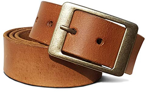 ROYALZ Vintage Ledergürtel Damen für Jeans Anzug Hosen Frauen Gürtel 4 mm starker Voll-Leder 38 mm Damengürtel, Farbe:Braun, Größe:Bundweite 95 cm = Gesamtlänge 110 cm