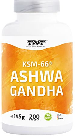 TNT Ashwagandha (200 Kapseln für 200 Tage) • Patentierter Premiumrohstoff KSM-66® hochdosiert • 600mg reines Ashwagandha pro Tagesdosis (30mg Withanolide) • Ashwagandha Extrakt • Vegan & laborgeprüft