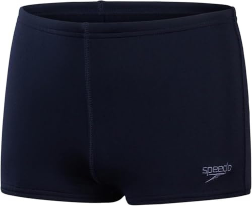 Speedo Boys Eco Endurance+ Aquashort Swimming Trunks | Chlorine Resistant | Quick Drying | Stretch Fabric | Recycled Material | Comfort Fit Swimwear, True Navy, 7-8