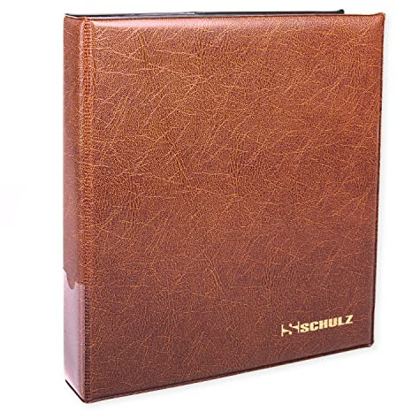 Coin Collection Album For 200 Coins – 50p £1 £2 Collecting Holder - Storage Binder Protect and Store Coins - SCHULZ Coin Album Brown