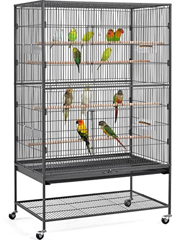 Yaheetech 60.5inch Extra Large Bird Cage Metal Parrot Cage Flight Cage for Cockatiels African Grey Quaker Green Cheek Sun Conure Medium Birds Parrots