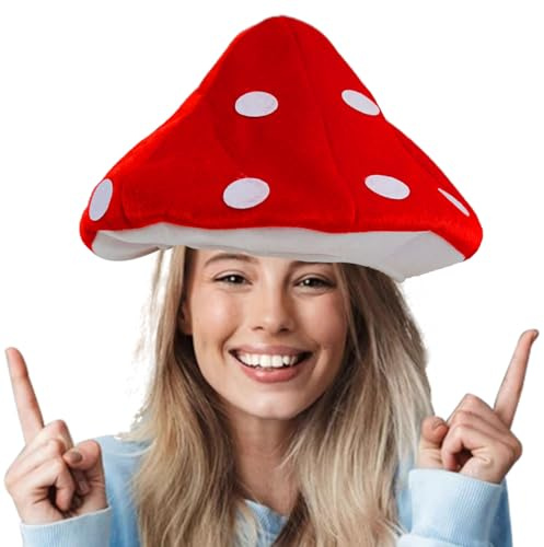 Chapeau champignon. Chapeau de fête en forme de champignon. Couvre-chef de costume taille adulte.
