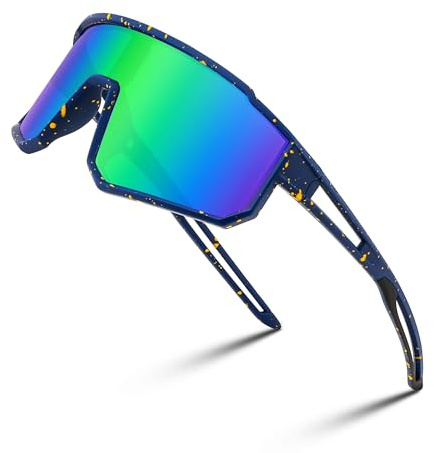 FEISEDY Lunettes de Sport Enfant 6-15 Ans Lunettes de Vélo Polarisées Lunettes de Soleil Sport Protection UV400 pour Garçons Filles B4163