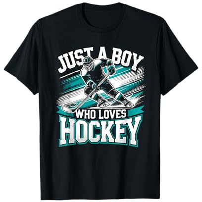 Just A Boy Who Loves Hockey | Joueur de hockey sur glace, enfants garçons T-Shirt