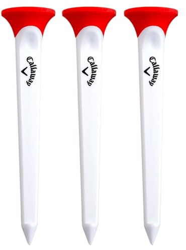 Callaway Par Tee Plastic Golf Tees, 10 Pack, Red