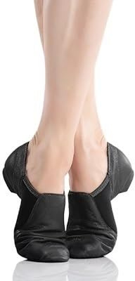 KJBDQQH Chaussons De Ballet Chaussures de Danse Jazz en Cuir véritable Tan Chaussures de Jazz Noires Adultes Baskets de Danse for Filles Femmes(Black,44)