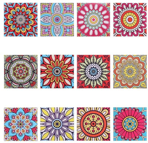 BOXOB 24 Pezzi Adesivi Piastrelle Vintage, 15x15cm Piastrelle Murali Marocchine Bohémien Autoadesive Impermeabili Rivestimento per Decorazione Cucina Bagno