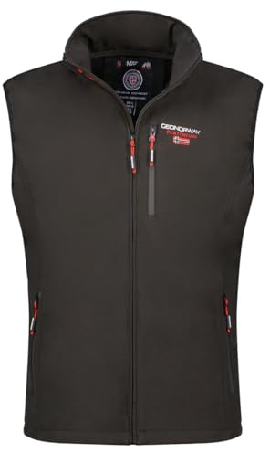 Geographical Norway VAKITO Uomo – Softshell senza maniche Antivento e leggero, gilet con cerniera per esterni, ideale per escursioni e attività all'aperto, Nero , L