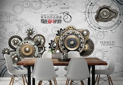 Motiverande tapet sliten cementvägg växlar vardagsrum bar café restaurang väggmålning 3D 350 x 245 cm