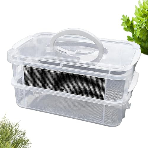 de Alimentación para Gusano de la harina - Hábitat Transparente de Malla para Alimentación - Granja para de la Harina | para Reptiles, Aves, Zarigüeyas, Dragones Barbudos, Ranas, Pollos