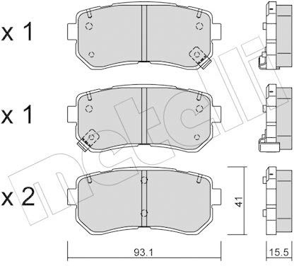 metelligroup 22-0725-0 Bremsbeläge, Made in Italy, Ersatzteile für Autos, ECE R90-zertifiziert, Kupferfrei
