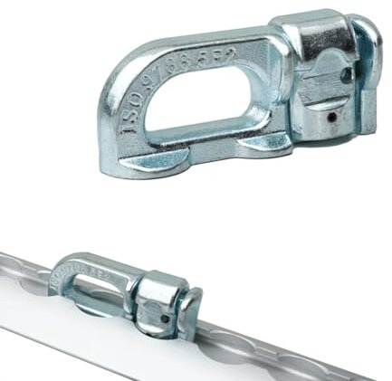 4 Stück | Doppel Fitting | Endbeschlag für Airlineschiene | Double Stud | ohne Ring| Zurrschiene | verzinkt