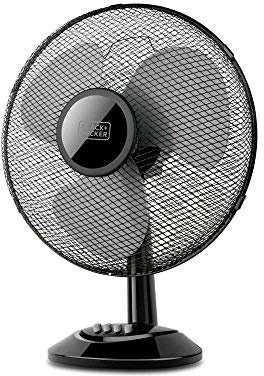 BLACK+DECKER BXEFD41E - Ventilateur de table 40W, 3 hélices, 3 vitesses, système d’oscillation/inclinaison adaptable, ventilateur portable