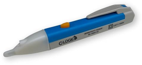 C-LOGIC 25 Rilevatore di Tensione Senza Contatto, Tester di Tensione NCV con LED Rosso, Gamma 90V-1000V AC, Indicatore Acustico e Visivo, Rilevamento di Rottura Cavi, CAT II 1000V