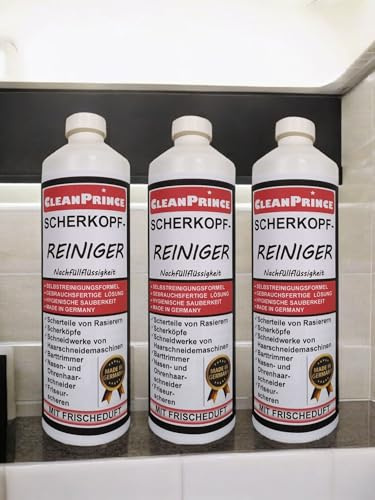 Scherkopf-Reiniger 3 x 1 Litre for Cleaning Stations From Rasierern Bartschneidern