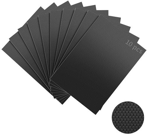 Aobrill Rubber Grip Tape, 10Pcs Strong Adhesive Non-Slip Tape, Enhanced Cuttable, Heat Resistant, Customizable with Grip for Handles and Contact Surfaces (15 x 22.5 cm, Black)