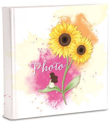 Album Fotografico 31x31/40fg (80 pagine) in cartoncino intervallato da velina Copertina in Carta Stampata con rifinitura plastificata Opaca, Girasoli