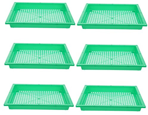 Garneck 6pezzi Vassoio in Plastica per Coltivazione di Piante Vassoio per Germinazione di Semi Raccolta Acqua per Semina in Vivaio e Giardino Verde