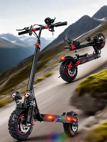 PLAYBIK E-Scooter 11 All-Terrain für Erwachsene, 34 Meilen Reichweite, max 20 km/h, 48V 18Ah Akku,höhenverstellbar/Doppelfederung,Faltbarer Elektroroller für Jugendliche