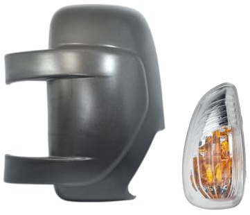 PROMOLINK Copertura specchio + Indicatore di direzione specchio esterno sinistro Coperchio specchio lato conducente + Indicatore di direzione Compatibile con Renault Master Opel Movano Nissan NV400