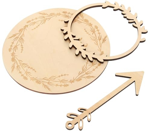 VANZACK Wooden Milestone Cards Double-sided Carved Monthly Discs Newborn Birth Announcement Photo Props for Newborn Growth Recording and Shower Decorations