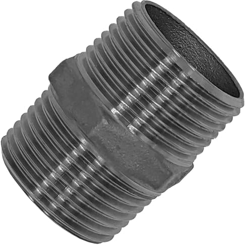 2 Zoll Doppelnippel mit Außengewinde AG - Gewinde Fitting aus Edelstahl V4A Schraubfittinge