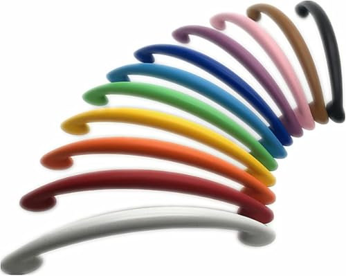 Molinter Maniglie per mobili in lega di zinco, per cassetti e librerie, armadio, cassetto (distanza tra i fori: 128 mm, blu navy/blu)