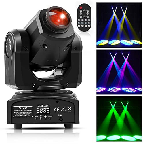 50W Moving Head Bühnenlicht, UKing RGBW LED Disco Licht, 4 Steuerungsmodi/8 Farben/8 Muster, Discolicht Partylicht mit Funktionell Fernbedienung für Halloween Weihnachten(Schwarz)
