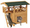 PawHut Cat House Outdoor Kitten Shelter Puppy Kennel with Balcony Stairs Asphalt Roof, 77 x 50 x 73 cm, Natural