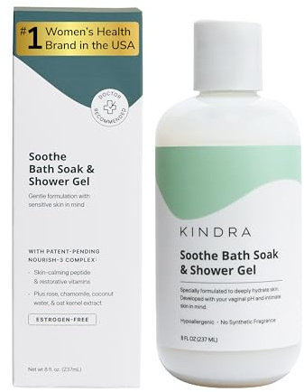 Kindra Soothe Feminine Wash - pH Balanced Unscented Intimate Wash - OBGYN Recommended for Vulva Dryness, Odor, Anti Itch, Infection Prevention, and Irritation - Vaginal Health Safe