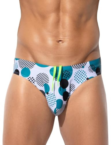 Casey Kevin Slips de Bain Homme Maillot de Bain Homme Imprimé Bikini Slip Swim Briefs Natation Séchage Rapide pour Piscine Plage Plongée Surf Cordon de Serrage Réglable, XL