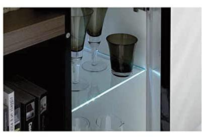 L&S Illuminazione a LED per bordi in vetro Fly Light DualColor 1160 mm, illuminazione indiretta ideale per vetrine da 12 V a 14,3 W, plastica color alluminio