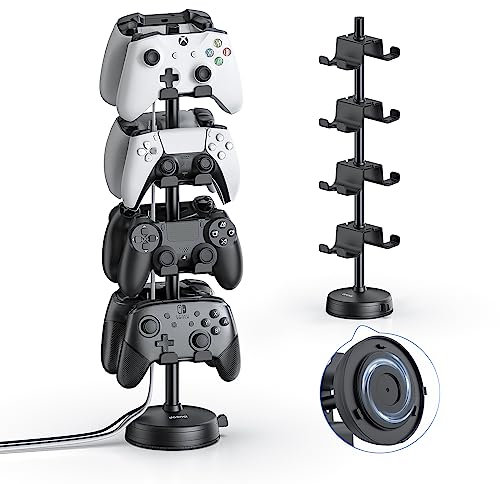 doenci Controller Halter 4 Ebenen für 8 PS5 PS4 Nintendo Switch Xbox Gaming Controller, Kopfhörer Ständer Controller Halterung mit Saugnapfbasis, Headset Ständer für Playstation 5 Game Controller