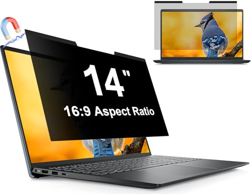 Magnétique Filtre de Confidentialité 14 Pouces 16:9, Filtres d'écran pour Ordinateur Portable avec HP/Dell/Acer/Lenovo/Thinkpad/Samsung/ASUS/Sony, Installazione Immediata, Amovible Film de Protection