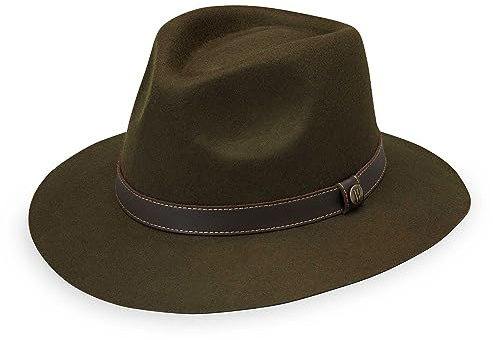 Wallaroo Hat Company Men’s Durango Fedora – UPF 50+ Sun Protection, Wide Brim, Packable Design and Adjustable Sizing – Classic Sun-Smart Hat for All-Season Outdoor Events (Medium/Large, Olive)